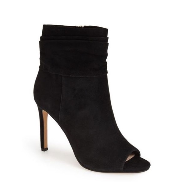Vince Camuto Shoes - Amputee Vince Camuto Right Foot Black Suede Peep-Toe Bootie, Size 7.5